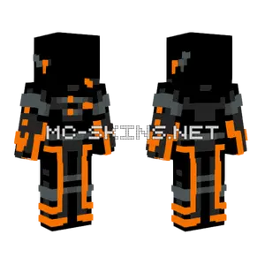 Cyber Gamer Outfit 2 Orange Minecraft skin