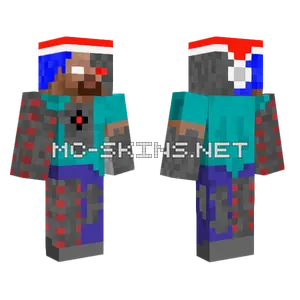 Cyborg Herobrine Christmas Minecraft skin