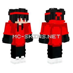 D4rkblade Red Hoodie Minecraft skin