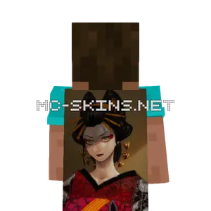 Daki Kimono cape, outside and lining