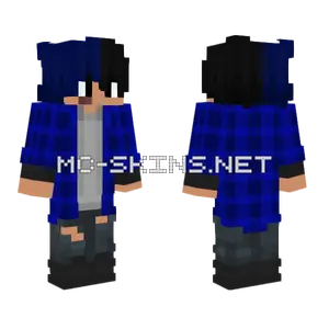 Damian Blue Plaid Skin Minecraft skin