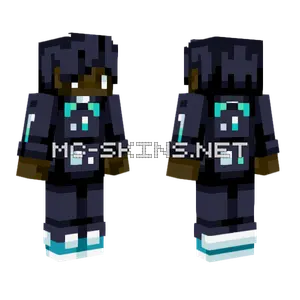 Dark Blue Cyber Outfit Minecraft skin