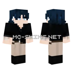Dark Blue Hair Boy Minecraft skin