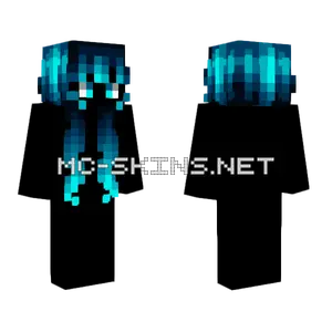 Dark Blue Neon Glow Fade Minecraft skin