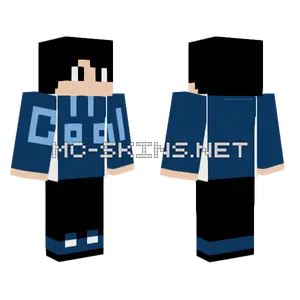 Dark Cool Blue Man Minecraft skin