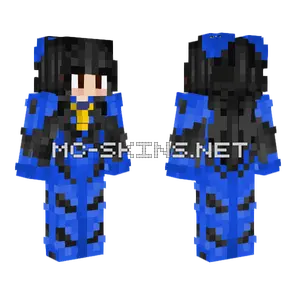 Dark Hair Blue Asuka Minecraft skin