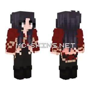 Dark Red Girl Minecraft skin