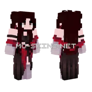 Dark Red Hair Girl Minecraft skin
