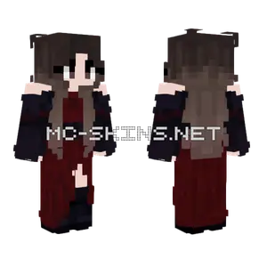 Dark Red Outfit Girl Minecraft skin