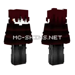 Dark Red Striped Hoodie