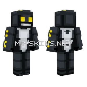 Dark Robot With Yellow Lights Minecraft skin