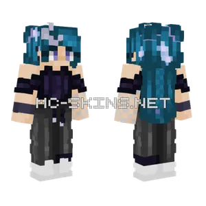 Dark Teal Hair Girl Minecraft skin
