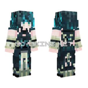 Dark Teal Hooded Figure