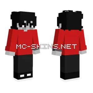 Demised With Red Sweater Minecraft skin