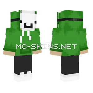 Dream Green Hoodie Minecraft skin