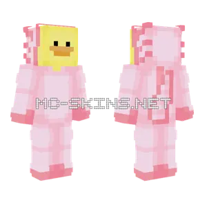 Duck in Axolotl Onesie Minecraft skin