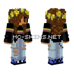E Girl With Flowers Minecraft skin