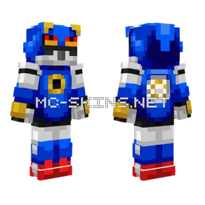 Elmepicaunpulmon Blue Robot Minecraft skin