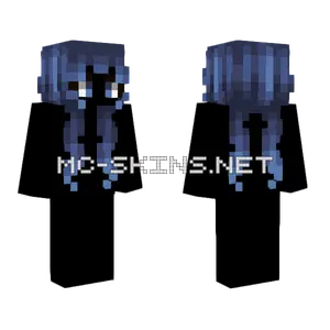 Female Dark Frost Blue Pigtails Minecraft skin