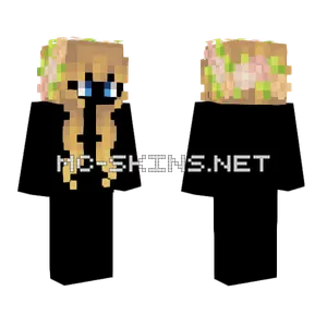 Female Dirty Blonde With Flowers Minecraft skin
