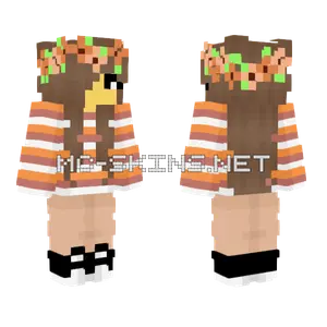 Female Fall Sweater Flower Crown Minecraft skin