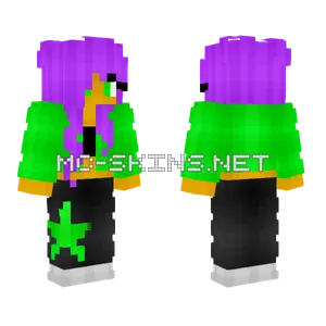 Female Green Jacket Star Minecraft skin