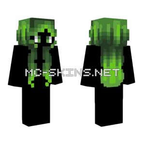 Female Grinch Green Fade Minecraft skin