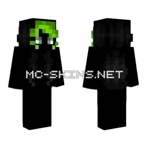 Female HB Black Green Bangs Minecraft skin