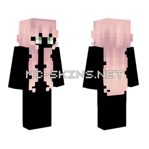 Female HB Long Pastel Pink Fade Minecraft skin