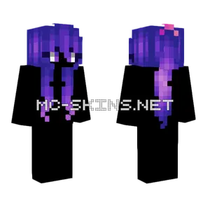 Female HB Long Ponytail Purple Fade Minecraft skin