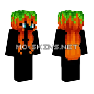 Female HB Pumpkin Orange Green V2 Minecraft skin