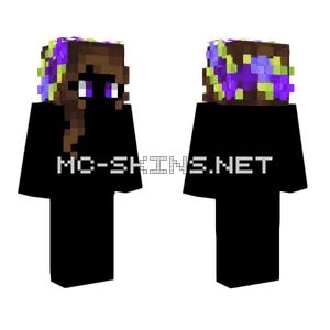 Female HB Short Brunette w Flowers V2 Minecraft skin