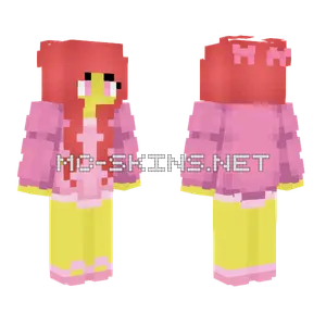 Female Light Pink Coat Bows Minecraft skin