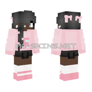 Female Pink Outfit Skirt Highheels Minecraft skin