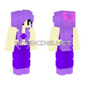 Female Purple Outfit Bow Minecraft skin