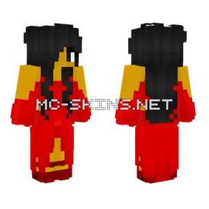 Female Red Dress Minecraft skin