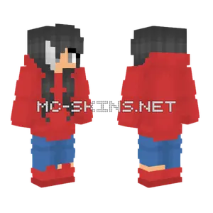 Female Red Hoodie Minecraft skin