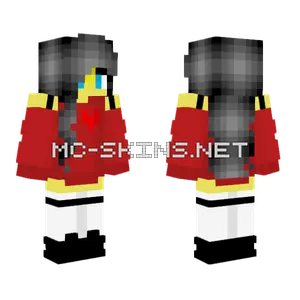 Female Red Shirt Heart Logo Minecraft skin