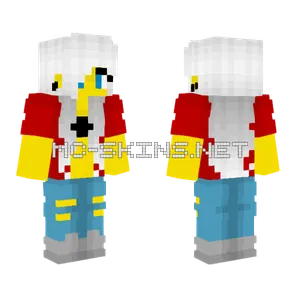 Female White Hair Ripped Jeans Minecraft skin