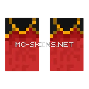Fiery Red Drape cape, outside and lining