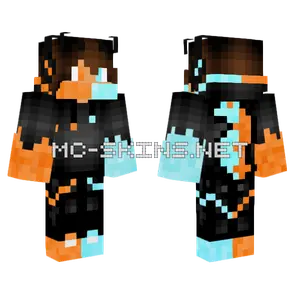 Fire Ice Wizard Black Minecraft skin