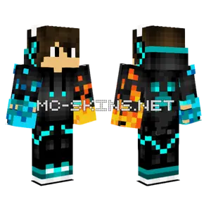 Fire vs Water Boy Minecraft skin