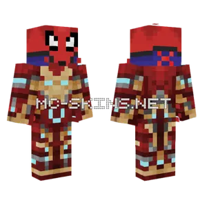 Fixed Iron Man Holding Spiderman Minecraft skin