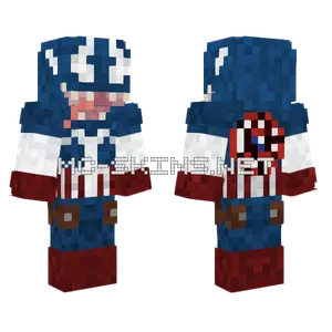 Fixed Venomized Captain America Minecraft skin