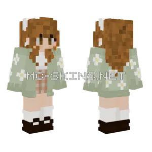 Floral Summer Dress Girl Minecraft skin