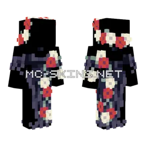 Flowery Black Dress V2 Minecraft skin