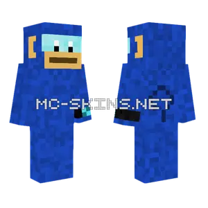 Fluffy Blue Cyber Monkey Minecraft skin