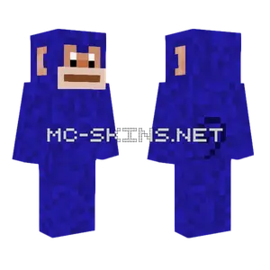 Fluffy Blue Monkey Minecraft skin