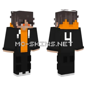 Four Orange Black Minecraft skin