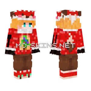 Foxy TV1 Weihnachten Minecraft skin